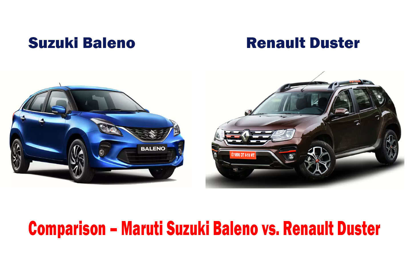 Comparison – Maruti Suzuki Baleno vs. Renault Duster